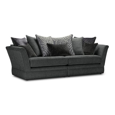 Carrington 4 Seater Pillow Back Sofa in Ava Collection Charcoal Fabric