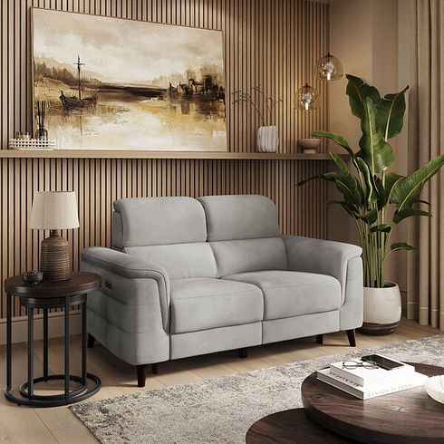Cassius 2 Seater Power Recliner Sofa in Dexter Stone Fabric