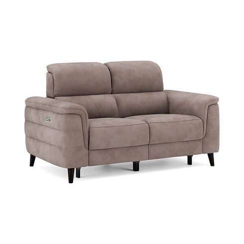 Cassius 2 Seater Power Recliner Sofa with Adjustable Power Headrests and Speakers in Dexter Nutmeg Fabric