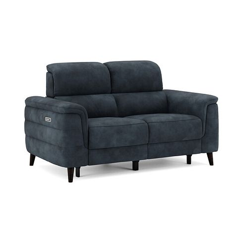 Cassius 2 Seater Power Recliner Sofa with Adjustable Power Headrests and Speakers in Dexter Shadow Fabric