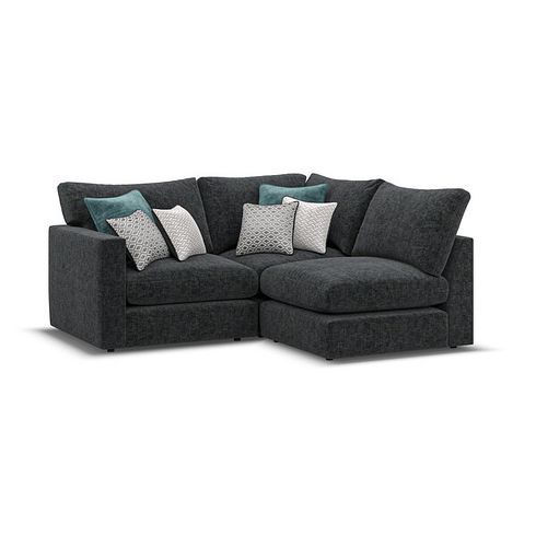 Malvern 3 Seat Left Hand Modular Corner Sofa in Charcoal fabric - Group 6