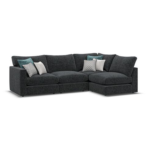 Malvern 4 Seat Left Hand Modular Corner Sofa in Charcoal fabric - Group 4