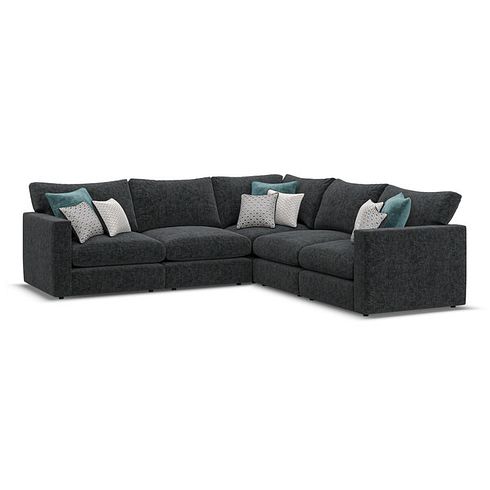 Malvern 5 Seat Modular Corner Sofa in Charcoal fabric - Group 3 