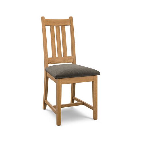 Classic Natural Oak Chair with Verona Chocolate Fabric Seat