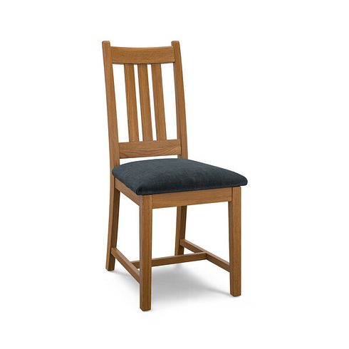Classic Rustic Oak Chair with Verona Charcoal Fabric Seat