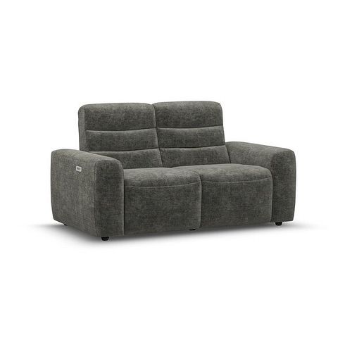 Cohen 2 Seater Electric Recliner in Plush Charcoal Fabric