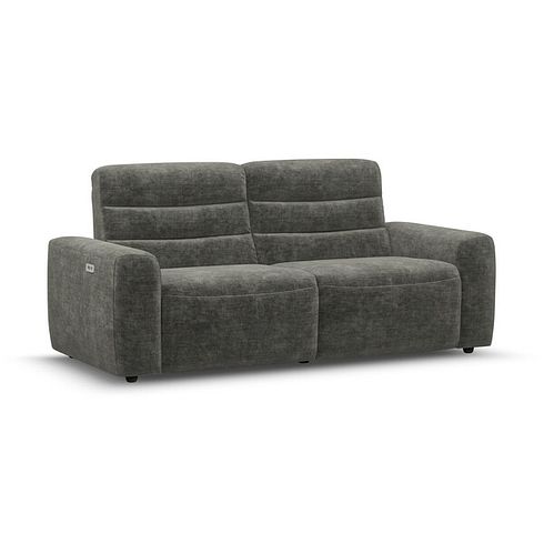Cohen 3 Seater Electric Recliner in Plush Charcoal Fabric