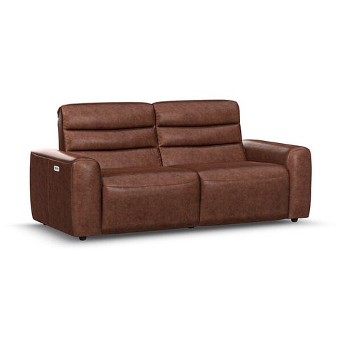 Cohen 3 Seater Electric Recliner in Virgo Chestnut Leather