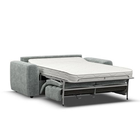 Cohen 3 Seater Sofa Bed in Plush Silver Fabric