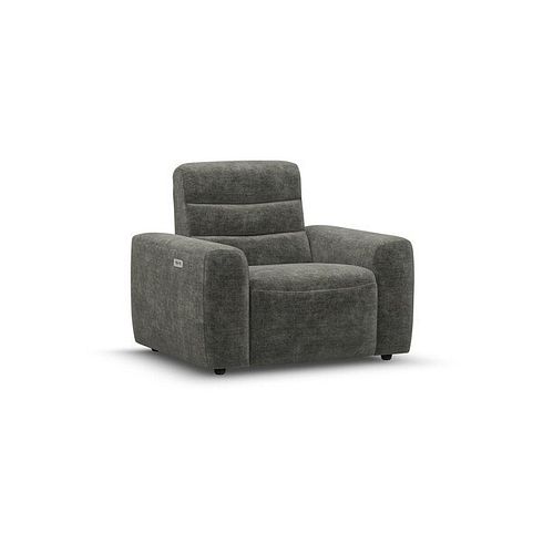 Cohen Electric Recliner Armchair in Plush Charcoal Fabric