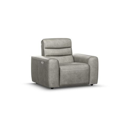 Cohen Electric Recliner Armchair in Virgo Platinum Leather