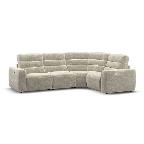 Cohen Group 2 Electric Recliner - Left Hand in Plush Beige Fabric