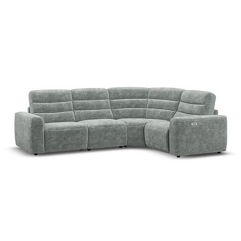 Cohen Group 2 Electric Recliner - Left Hand in Plush Silver Fabric