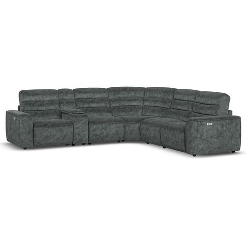 Cohen Group 3 Electric Recliner with 1 Console in Dapple Grey Fabric