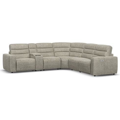 Cohen Group 3 Electric Recliner with 1 Console in Miller Taupe Fabric