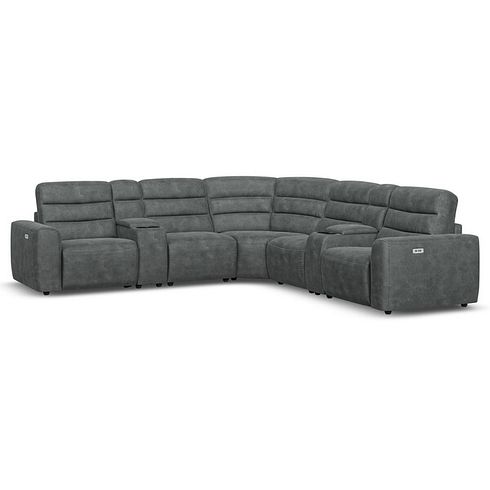 Cohen Group 3 Electric Recliner with 2 Consoles in Miller Grey Fabric