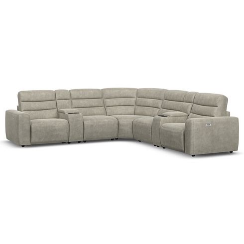 Cohen Group 3 Electric Recliner with 2 Consoles in Miller Taupe Fabric