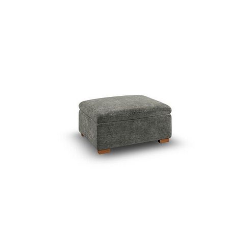 Cohen Storage Footstool in Plush Charcoal Fabric