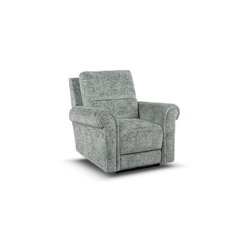 Colorado Electric Recliner Armchair in Hopsack Platinum Fabric