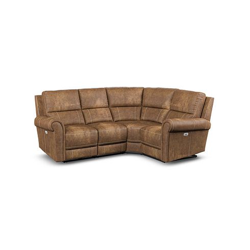 Colorado Electric Reclining Left Hand Modular Group 2 in Ranch Brown Fabric