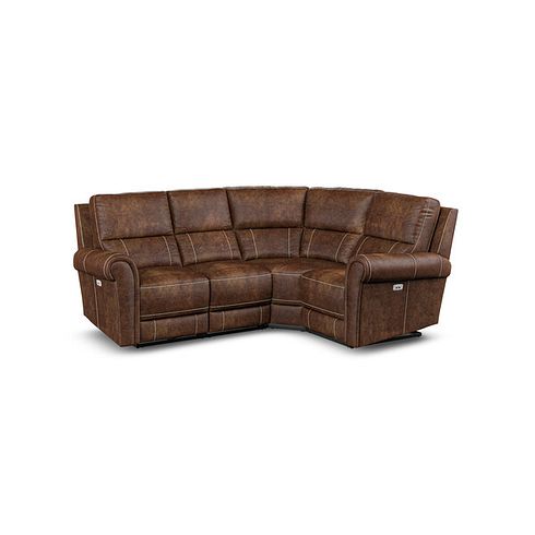 Colorado Electric Reclining Left Hand Modular Group 2 in Ranch Dark Brown Fabric