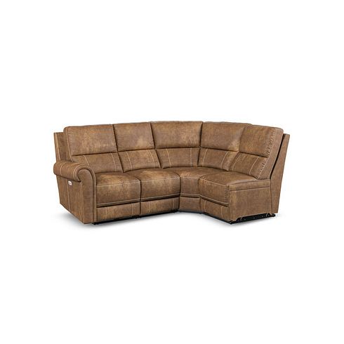 Colorado Electric Reclining Modular Group 4 in Ranch Brown Fabric