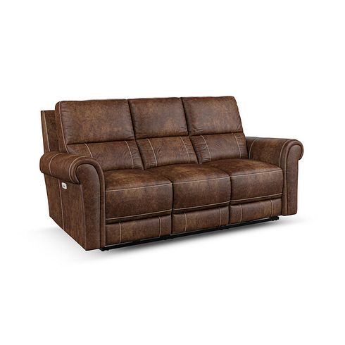 Colorado Electric Reclining Modular Group 9 in Ranch Dark Brown Fabric