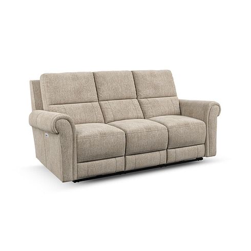 Colorado 3 Seater Electric Recliner in Jetta Beige Fabric