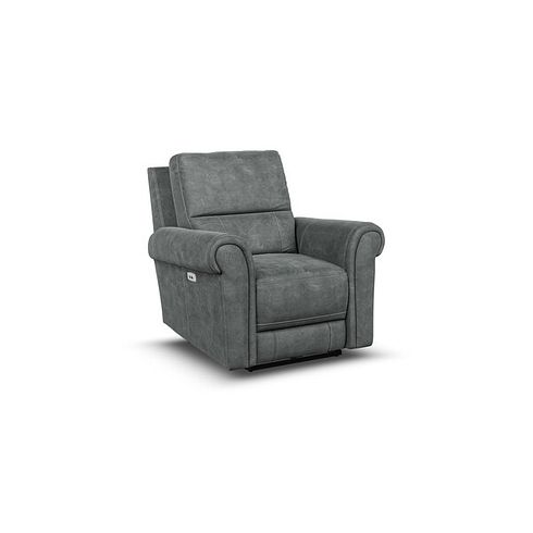 Colorado Electric Recliner Armchair in Miller Grey Fabric