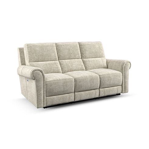 Colorado 3 Seater Electric Recliner in Plush Beige Fabric