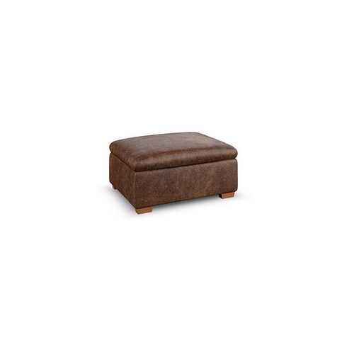Colorado Storage Footstool in Ranch Dark Brown Fabric