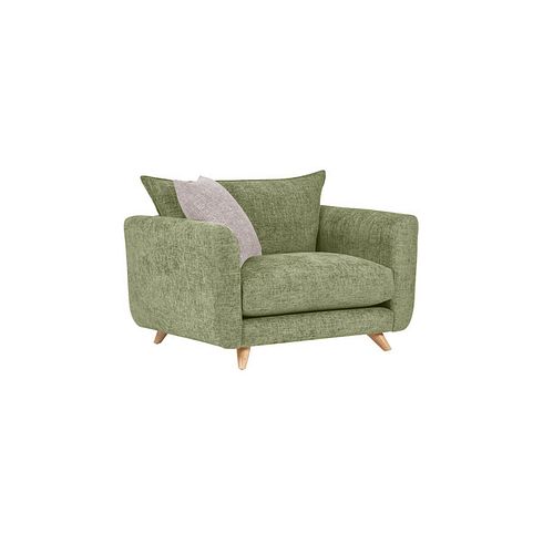 Dalby High Back Loveseat in Olive Fabric