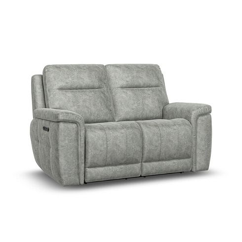 Dalton 2 Seater Electric Recliner Sofa in Marble Silver Fabric