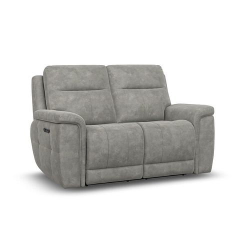 Dalton 2 Seater Electric Recliner Sofa with Power Headrests in Dexter Stone Fabric