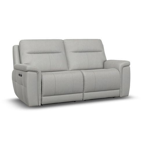 Dalton 3 Seater Electric Recliner Sofa with Power Headrests in Bella Lead Grey Fabric