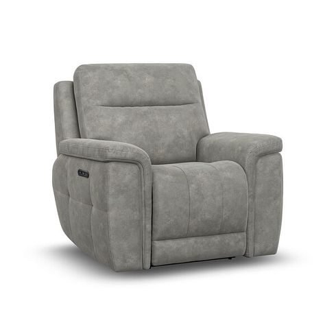 Dalton Electric Recliner Armchair in Dexter Stone Fabric