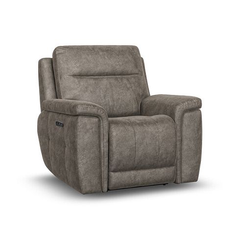 Dalton Electric Recliner Armchair in Marble Mink Fabric