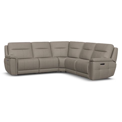 Dalton Large Corner Electric Recliner Sofa in Bella Latte Fabric
