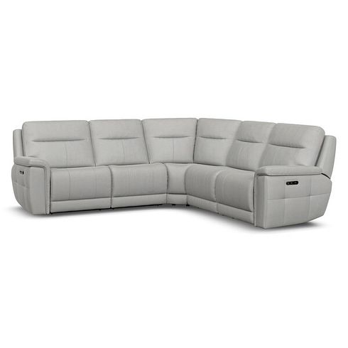 Dalton Large Corner Electric Recliner Sofa in Bella Lead Grey Fabric