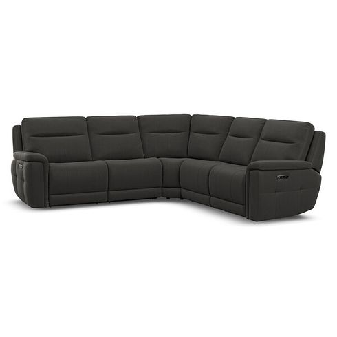 Dalton Large Corner Electric Recliner Sofa with Power Headrests in Storm Leather