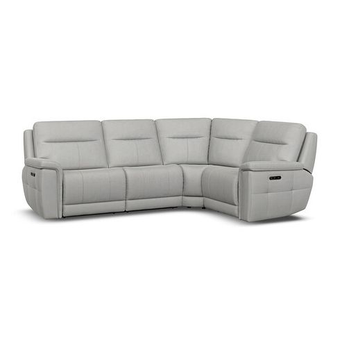 Dalton Left Hand Corner Electric Recliner Sofa with Power Headrests in Bella Lead Grey Fabric