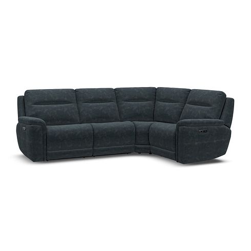 Dalton Left Hand Corner Electric Recliner Sofa with Power Headrests in Dexter Shadow Fabric