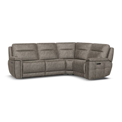 Dalton Left Hand Corner Electric Recliner Sofa with Power Headrests in Marble Mink Fabric
