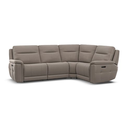 Dalton Left Hand Corner Electric Recliner Sofa with Power Headrests in Oyster Leather