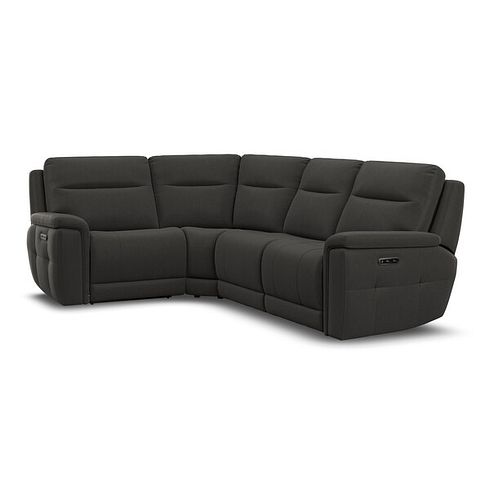 Dalton Right Hand Corner Electric Recliner Sofa in Storm Leather