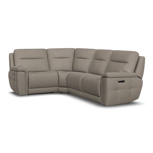 Dalton Right Hand Corner Electric Recliner Sofa with Power Headrests in Bella Latte Fabric