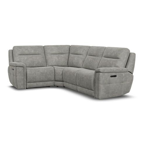 Dalton Right Hand Corner Electric Recliner Sofa with Power Headrests in Dexter Stone Fabric