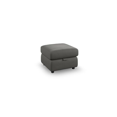 Dalton Storage Footstool in Elephant Grey Leather