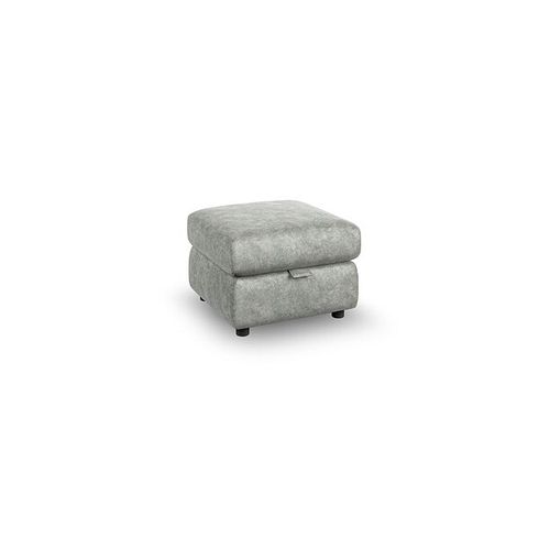 Dalton Storage Footstool in Marble Silver Fabric