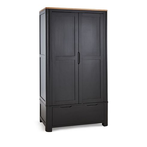 Grove Dark Grey Double Wardrobe - Solid Hardwood